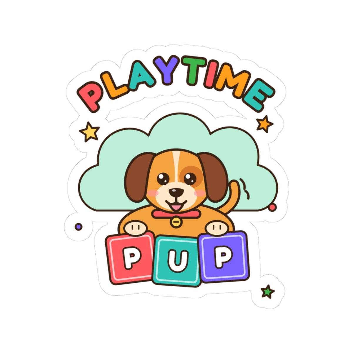 Playtime Pup Kiss-Cut Sticker